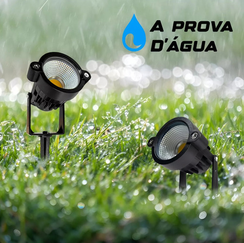 60x Luminária Espeto Jardim Com Lâmpada Cob Led 15w Quente