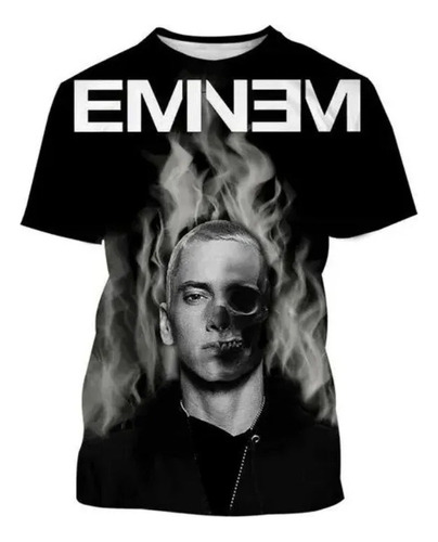 Camiseta Masculina Y Femenina Estampada En 3d De Eminem