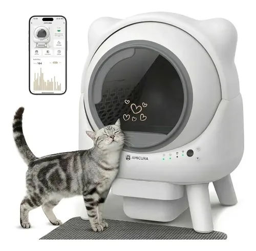 Caixa Areia Gato Amicura Curax1 Autolimpante Extra Grande Branco