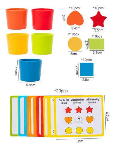 Clasificador De Colores Y Formas, Juguete Sensorial Para