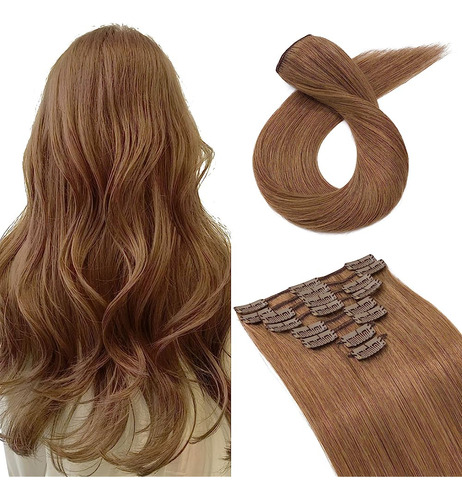 Sego Clip En Extensiones De Cabello Humano Real Cobre Naranj