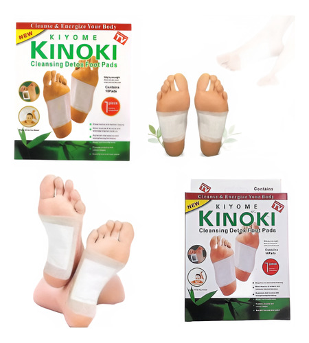 Caja De 10 Parches Desintoxicantes Kinoki Para Pies