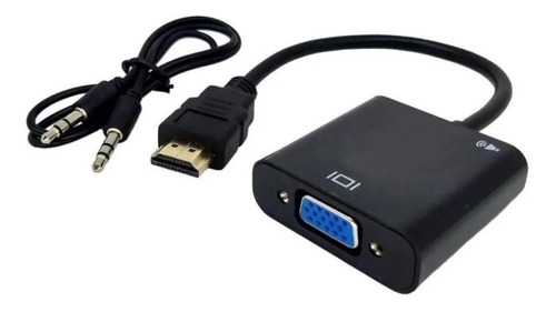 Imagem 4 de 6 de Mini Adaptador Conversor Hdmi P/ Vga Transmite Áudio E Vídeo