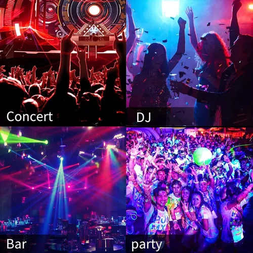  Yuusei Luces de DJ con soporte, juego de luces de barra de  fiesta RGB, sistema de iluminación de escenario activado por sonido, DMX y  control remoto, luz de barras de concierto