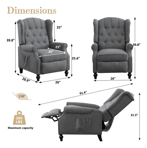 Senifis Juego De 2 Sillas Reclinables Pushback Sillones