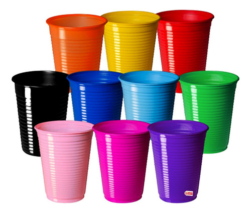 Vasos Descartables 200ml X 50u Copobras Colores -cc Color Naranja
