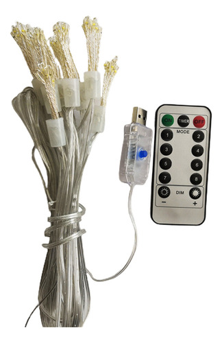 2024 Guirnalda De Luces Usb, 100 Led, Fuegos Artificiales,