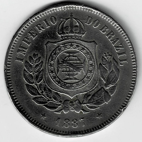 Moneda  De  Brasil  200 Reis  1887  Muy  Buena  +++++