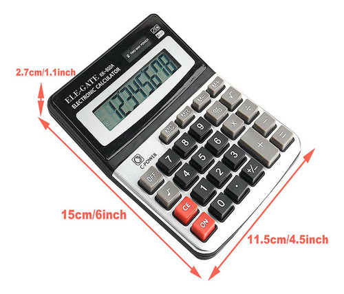 Calculadora Digital Grande Escritorio Ejecutiva Solar Color Gris
