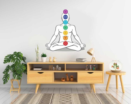 Adesivo De Parede Sala Meditação Chakras Yoga