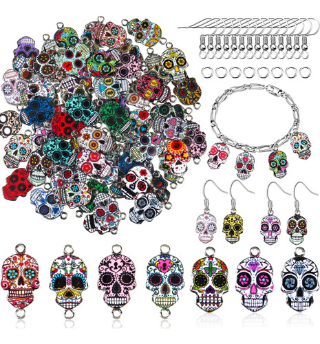 Kenning Juego De 212 Dijes De Calavera De Azucar De Hallowee