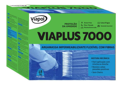 Viaplus 7000 Fibras Argamassa Impermeabilizante 18kg Viapol