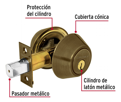 Cerrojo Chapa Tradicional Llave Espesor Estándar Mod Antiguo