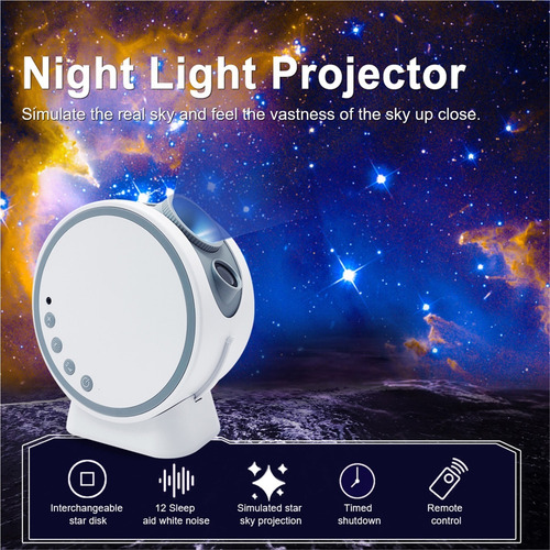 Control Remoto Proyector Luz Nocturna Estrellas Galácticas