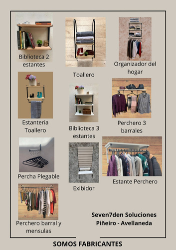 Toallero Repisa Colgante. Mueble Estilo Industrial Marrón Claro