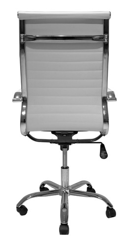 Conjunto 2 CadeiraS De Escritório Presidente Executiva Alta Com Dupla Camada De Couro Sintético Giratoria Branca - Baba Shop