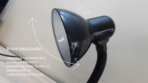Imagen 4 de 7 de Lampara Escritorio Mesa Cuello Flexible + Bombillo