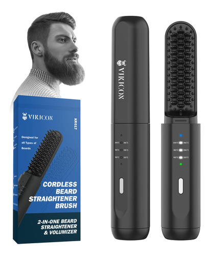 Vikicon Cepillo De Calor Para Alisar La Barba Para Hombres: