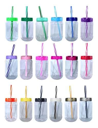 comprar Masón Jar, Cilindro Dulcero  Popote 60 Pzas 500ml Lisas