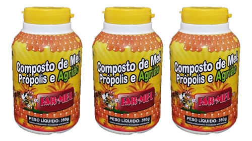 24 Frasco Antigripal Farmel Composto Mel, Ervas, Agrião 350g