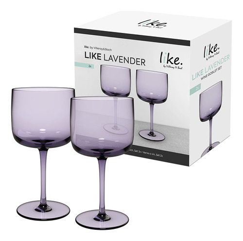 Villeroy & Boch - Juego De 2 Copas De Vino De Lavanda, 3.3 X