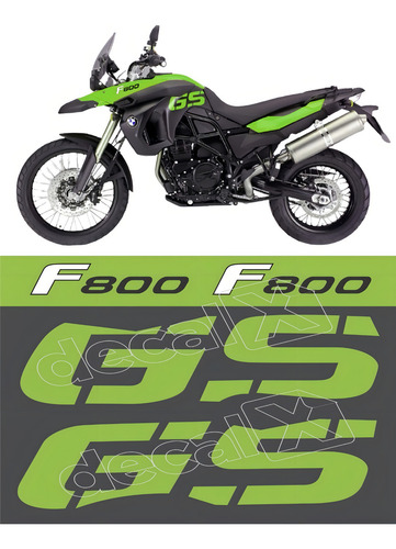 Par De Adesivos Compatível Com F800gs 2009 Verde Bwf800gsvd