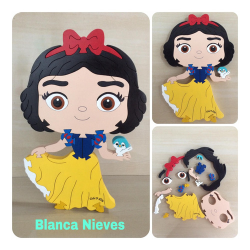 Muñeca En Mdf, Rompecabezas De Blanca Nieves.