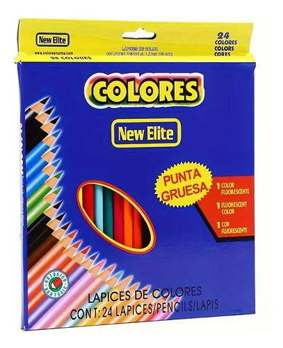 Pack De 24 Lapices De Colores Varios Para Dibujar Escolares
