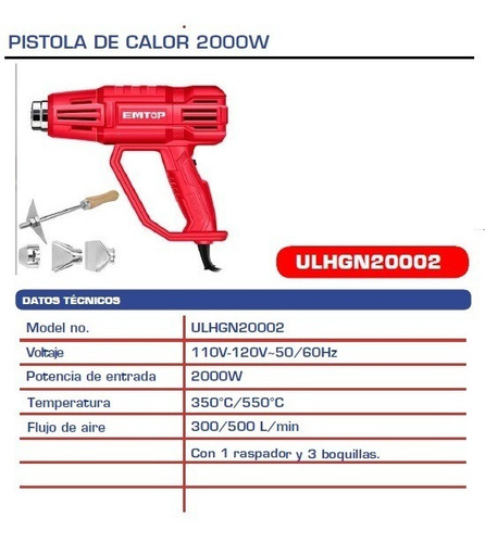 Imagen 2 de 4 de Pistola De Calor 2000w