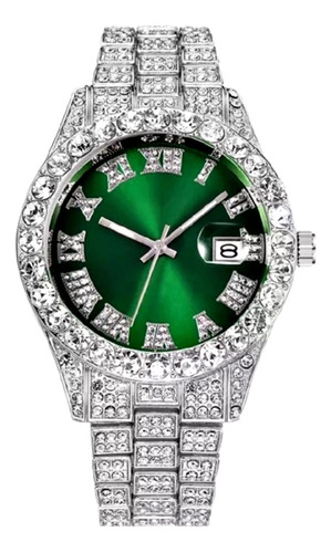 Reloj Cubano Diamantes De Zircon