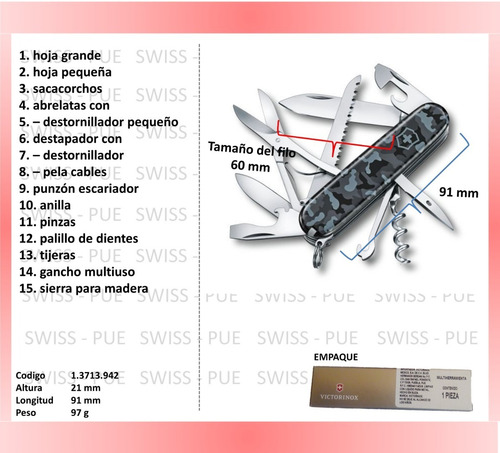 Imagen 2 de 4 de Navaja Navy Huntsman, Funda Y Cordo Victorinox (1.3713.942)