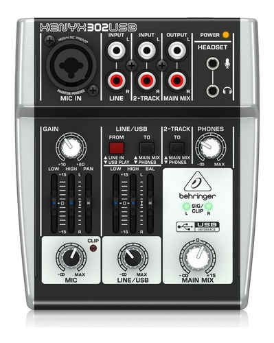 Preamplificador Behringer Mezcladora Xenyx 302 Usb