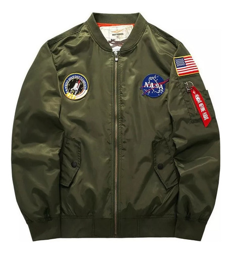 Chaqueta Piloto Bomber Bordada Jack Talla Grande Para Hombre