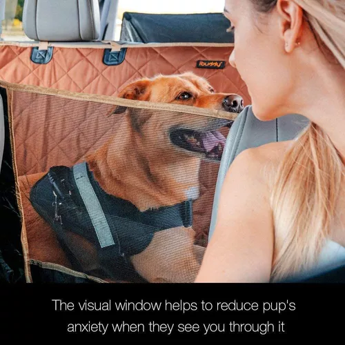  iBuddy Fundas de asiento de coche para perro, funda impermeable  para asiento trasero con ventana de malla, hamaca de coche resistente a las  manchas, fundas de asiento de coche antideslizantes para