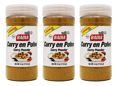 Badia Pack X 3 Curry 113,4 G Libre De Gluten Producto Kosher