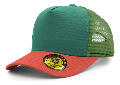 Gorra Gabardina Verde Bosque Trucker Liso Premium Eva Rain®