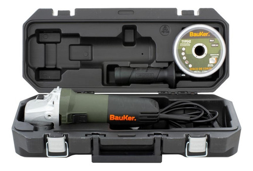 Bauker Esmeril Angular Eléctrico 4 1/2 820w + 20 Discos