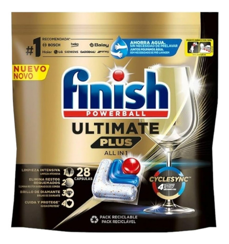 Finish Ultimate Detergente Para Lavavajillas 11 Unidades