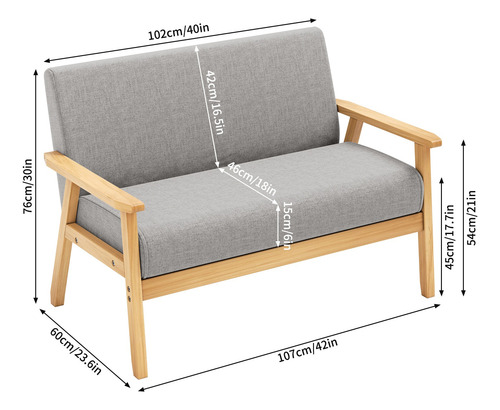 Sofá De 2 Plazas Compacto Loveseat Sofá Lounge Para Inicio