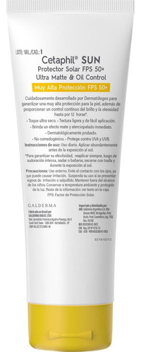 Protector Facial Oil Control Con Fps 50 Cetaphil Sun 50 Ml
