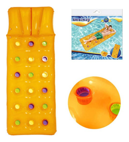 Colchoneta Inflable Unicolor De 188x71 Cm Para Piscina