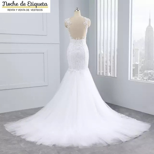 Vestido De Novia Corte Sirena Tul/encaje Espalda Destapada