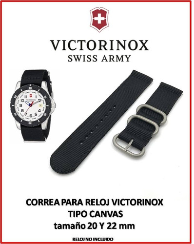 Correa Para Reloj Victorinox Swiss Army Tipo Canvas 20y22m