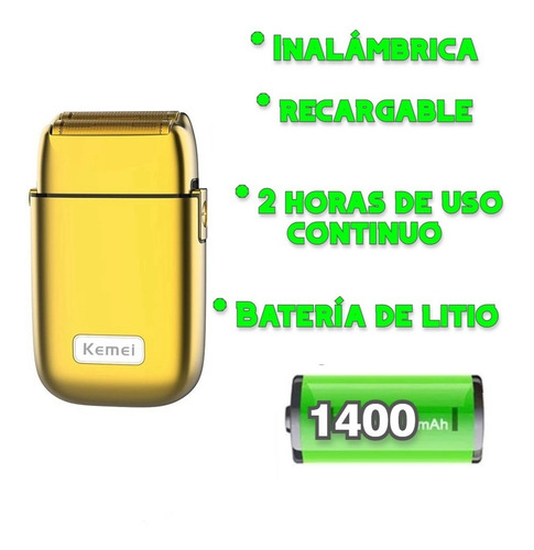 Afeitadora Kemei KM-TX1 dorada 110V/240V