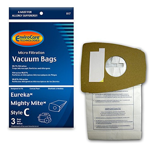 Bolsas De Polvo Para Aspiradora Eureka Tipo C (3 Unidades)