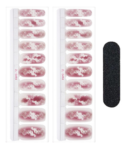 20 Pçs Unhas Completas Envolve Tiras De Esmalte De Gel