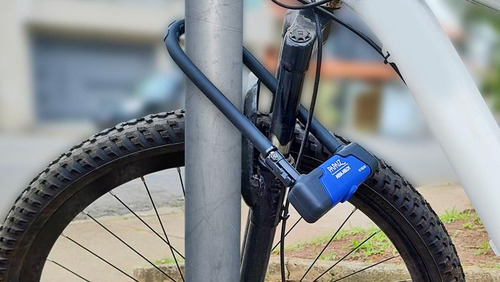 Trava U-lock Para Moto E Bike + Cabo 1,2m Papaiz