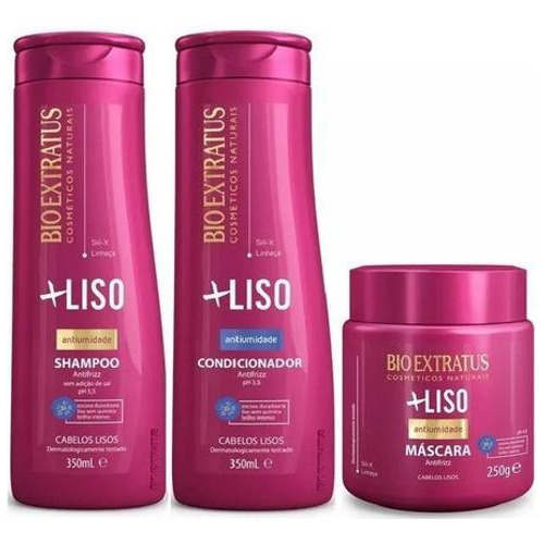 Kit Mais Liso Shampoo + Condicionador 350ml + Máscara 250g