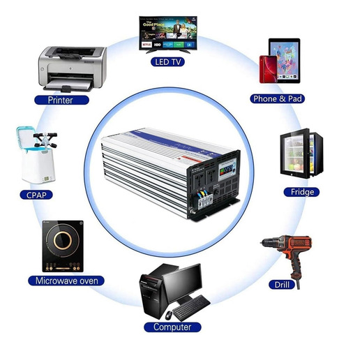 Inversor De Energia De Onda Senoidal Pura 4000w 24v 220v