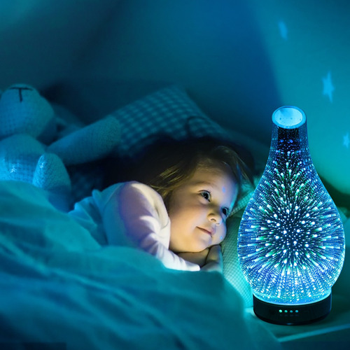 Luz Nocturna De Vidrio Con Atenuación Uv Para Aromaterapia H